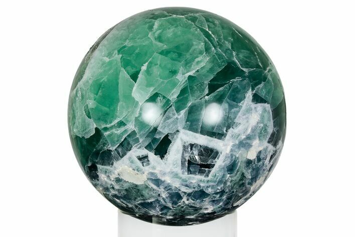 Polished Green & Purple Fluorite Sphere - Mexico #227218